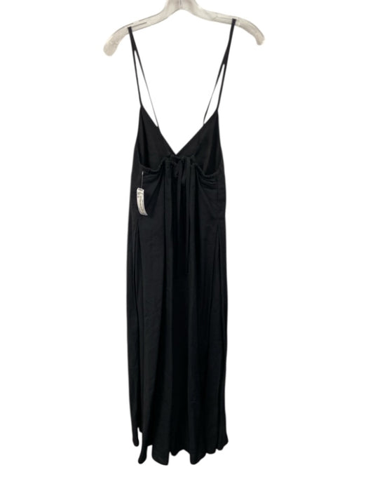 COS Size XS Black Modal Blend Tie Back V Neck Wide Leg Jumpsuit Black / XS