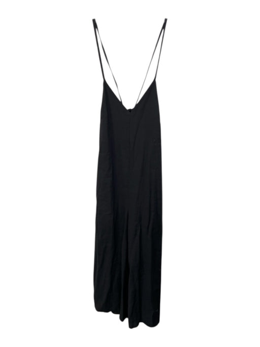COS Size XS Black Modal Blend Tie Back V Neck Wide Leg Jumpsuit Black / XS
