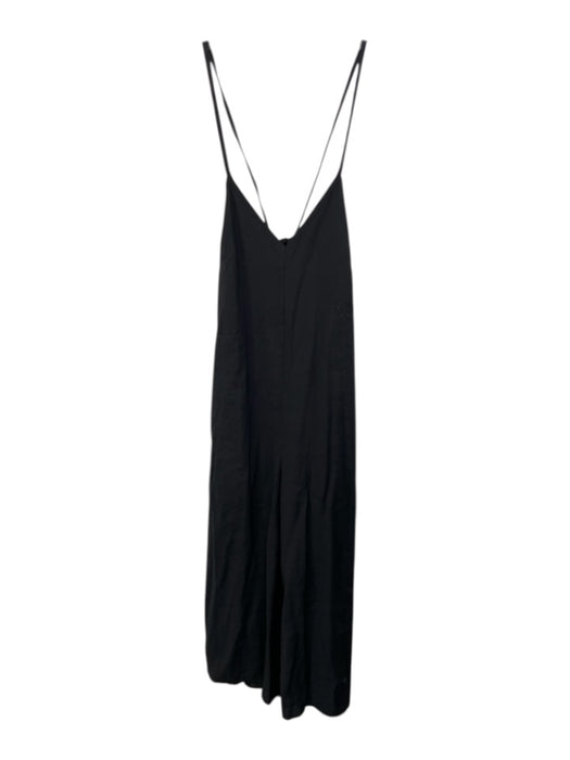 COS Size XS Black Modal Blend Tie Back V Neck Wide Leg Jumpsuit Black / XS
