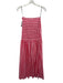 S/W/F Size XS Pink, Red, White Cotton Shirred Back Ginham Strapless Midi Dress Pink, Red, White / XS