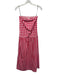 S/W/F Size XS Pink, Red, White Cotton Shirred Back Ginham Strapless Midi Dress Pink, Red, White / XS