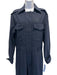 TELA Size S Navy Blue Polyester & Wool Blend Pleat Detail Button Front Jumpsuit Navy Blue / S