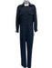 TELA Size S Navy Blue Polyester & Wool Blend Pleat Detail Button Front Jumpsuit Navy Blue / S