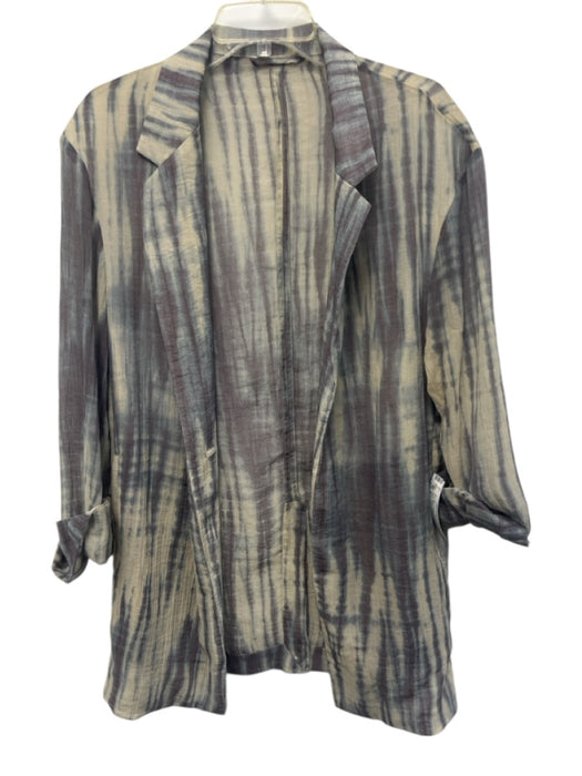 COS Size 6 Blue & Purple Viscose Blend Semi Sheer Stripe Straight Leg Pant Set Blue & Purple / 6