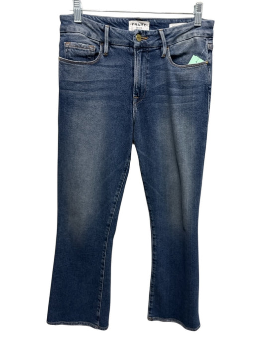 Frame Denim Size 27 Medium Wash Cotton Denim Mid Rise Whiskering Faded Jeans Medium Wash / 27