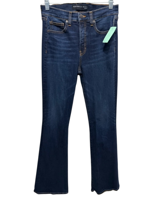 Veronica Beard Jeans Size 27/4 Dark Wash Cotton Denim High Rise Flare Jeans Dark Wash / 27/4