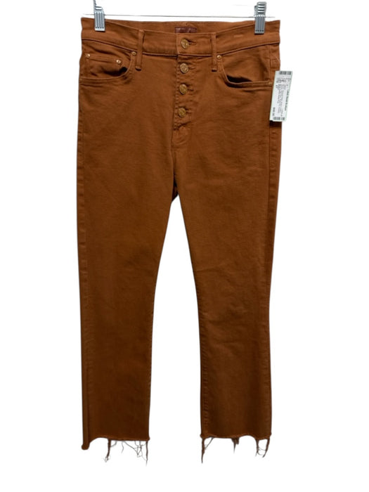 Mother Size 27 Brown Cotton Denim High Rise Button Fly Pockets Raw Hem Jeans Brown / 27