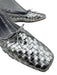 freda salvador Shoe Size 10 Silver Leather Bow detail Woven Square Toe Flats Silver / 10
