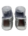 freda salvador Shoe Size 10 Silver Leather Bow detail Woven Square Toe Flats Silver / 10