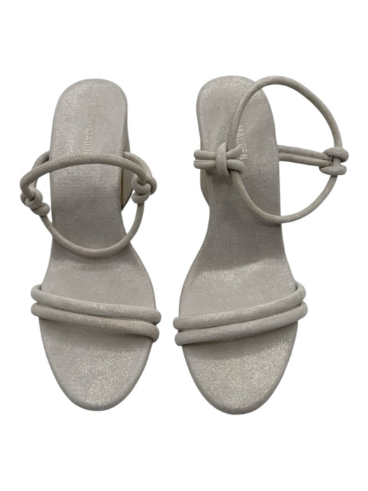 Steve Madden Shoe Size 11 Beige Gold Leather Upper Double Strap Sandals Beige Gold / 11