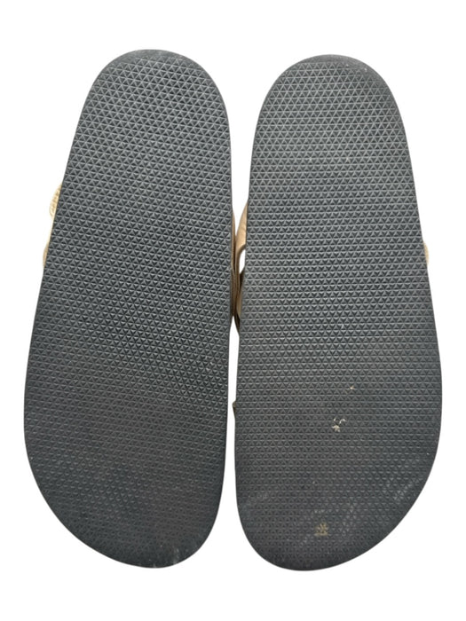 The Bali Tailor Shoe Size Est 11 Black & Beige Leather Upper Toe Strap Sandals Black & Beige / Est 11