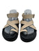 The Bali Tailor Shoe Size Est 11 Black & Beige Leather Upper Toe Strap Sandals Black & Beige / Est 11