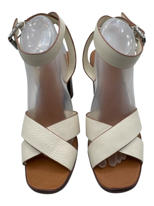 Dolce Vita Shoe Size 10 Brown & White Leather Upper Criss Cross Sandals Brown & White / 10