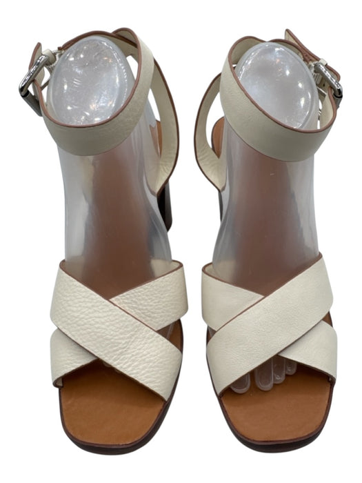 Dolce Vita Shoe Size 10 Brown & White Leather Upper Criss Cross Sandals Brown & White / 10