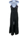 Et Ochs Size 6 Black & Dark Wash Polyester Spaghetti Strap Piping Jumpsuit Black & Dark Wash / 6