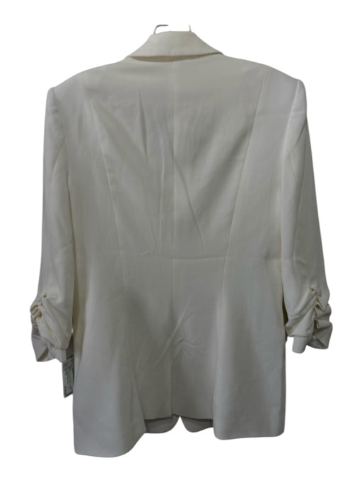 Cinq a Sept Size 6 Cream White Triacetate Blend 3/4 Sleeve One Button Jacket Cream White / 6