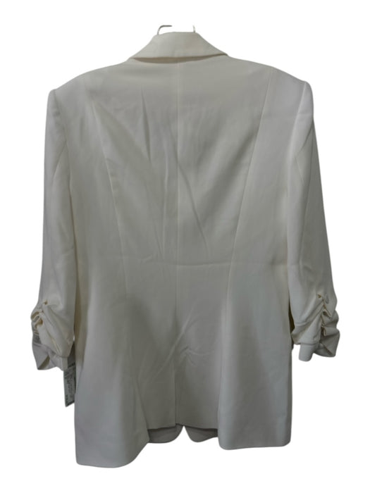 Cinq a Sept Size 6 Cream White Triacetate Blend 3/4 Sleeve One Button Jacket Cream White / 6