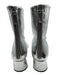 Proenza Schouler Shoe Size 41 Silver Leather Lined Round Toe Crinkle Booties Silver / 41