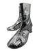 Proenza Schouler Shoe Size 41 Silver Leather Lined Round Toe Crinkle Booties Silver / 41