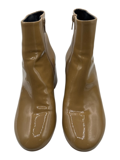 MM6 Maison Margiela Shoe Size 41 Beige Patent Leather Round Toe Side Zip Booties Beige / 41