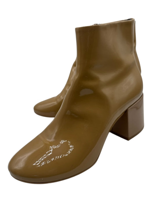 MM6 Maison Margiela Shoe Size 41 Beige Patent Leather Round Toe Side Zip Booties Beige / 41
