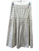 Whit Size 4 Beige & Black Cotton Button Front Windowpane Gathered Midi Skirt Beige & Black / 4