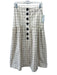 Whit Size 4 Beige & Black Cotton Button Front Windowpane Gathered Midi Skirt Beige & Black / 4
