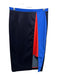 Katherine Kidd Size 6 Navy Blue & Orange Cotton Blend Midi Pencil Back Zip Skirt Navy Blue & Orange / 6