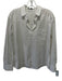 Theory Size Small White Cotton Blend Long Sleeve Patch Pocket Collar Top White / Small