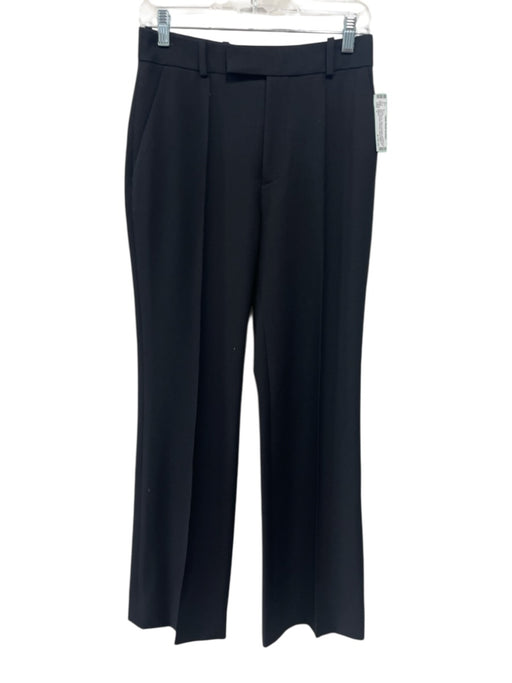 Frame Size 4 Black Polyester Blend High Rise Pintuck Pockets Twill Pants Black / 4