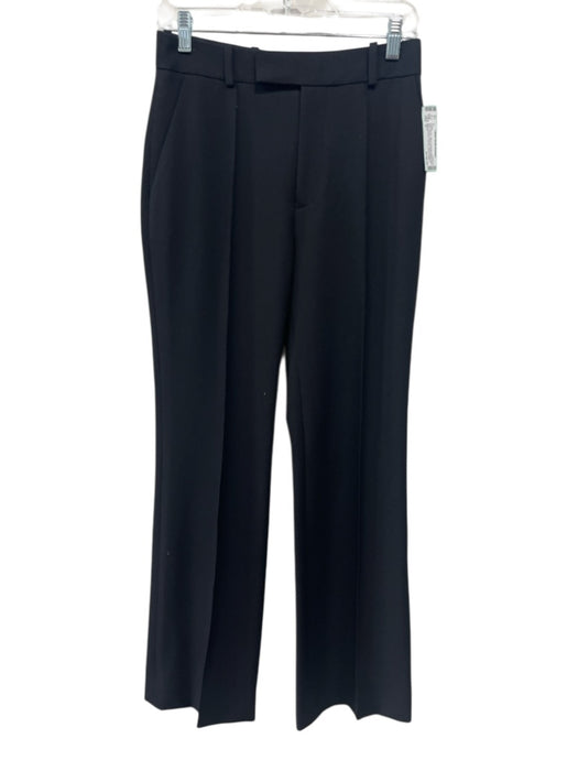 Frame Size 4 Black Polyester Blend High Rise Pintuck Pockets Twill Pants Black / 4