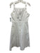 Shoshanna Size 8 White Cotton Denim Grommet Detail Paneled Pockets Midi Dress White / 8