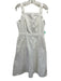Shoshanna Size 8 White Cotton Denim Grommet Detail Paneled Pockets Midi Dress White / 8