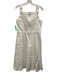 Shoshanna Size 10 White Cotton Denim Grommet Detail Paneled Pockets Midi Dress White / 10