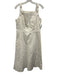 Shoshanna Size 10 White Cotton Denim Grommet Detail Paneled Pockets Midi Dress White / 10