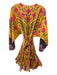 Rhode Size Small Yellow, Pink, Green Cotton Long puff sleeve Floral Dress Yellow, Pink, Green / Small