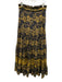 Carolina K Size Medium Yellow & Navy Blue Cotton Tiered Floral Velvet Trim Skirt Yellow & Navy Blue / Medium