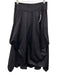 Zero + Maria Cornejo Size 4 Navy Blue Cotton Back Zip Pleated Abstract Skirt Navy Blue / 4