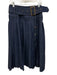 Pilcro Size 2 Dark Wash Cotton Blend Button Front Pleated Belted Maxi Skirt Dark Wash / 2