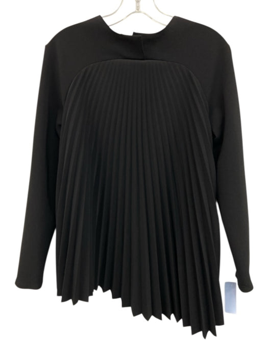 A.W.A.K.E. Mode Size 38 Black Polyester Blend Long Sleeve Pleated Zip Top Black / 38