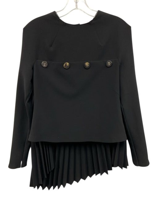 A.W.A.K.E. Mode Size 38 Black Polyester Blend Long Sleeve Pleated Zip Top Black / 38