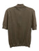Theory Size Small Taupe Beige Linen Blend Short Sleeve Knit Quarter Button Top Taupe Beige / Small