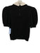 Alice + Olivia Size Medium Black & White Short Puff Sleeve Collar Top Black & White / Medium