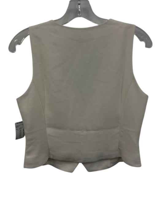 J Crew Size 4 White Polyester Blend Sleeveless Button Front Princess Seams Top White / 4