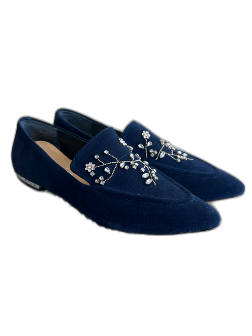 Nanette Nanette Lepore Shoe Size 8 Navy Leather Suede Beaded Design Shoes Navy / 8