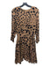 Jenni Kayne Size 4 Brown & Black Silk Animal Print Back Zip Long Sleeve Dress Brown & Black / 4