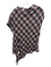 Isabel Etoile Marant Size 38 Gray, Cream, Red Wool Blend Plaid Side Tie Top Gray, Cream, Red / 38