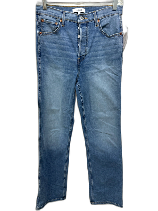 RE/DONE Size 27 Medium light wash Cotton Blend Denim High Waist Button Fly Jeans Medium light wash / 27