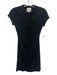 Reformation Size XS Black Cotton Blend Ribbed Button Front Cap Sleeve Dress Black / XS