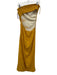 Celandine Size XS Cream White & Yellow Linen Blend Strapless Cutout Back Dress Cream White & Yellow / XS